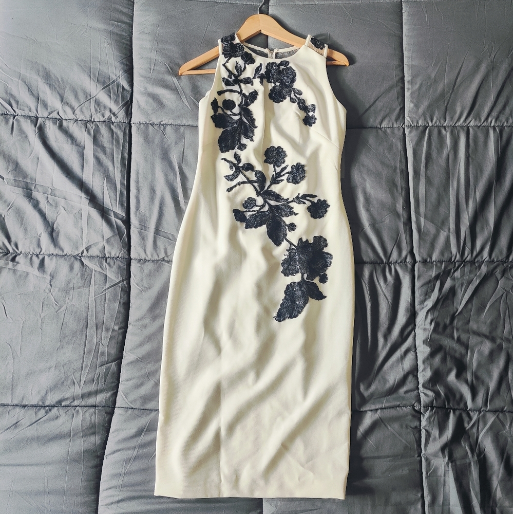 Cream Maxi Sheath Dress with Halter Neckline for Cocktail